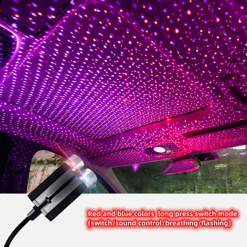 Voice Control USB Car Projector Led Starry Sky Projector Lamp Car Roof Top  Ceiling Star Interior