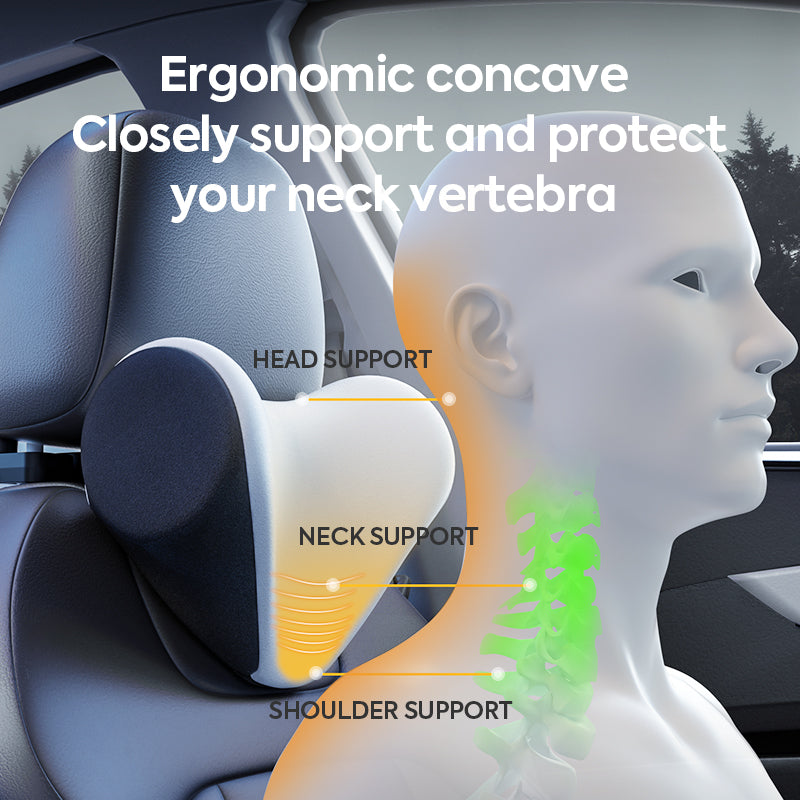 Car Seat Headrest Neck Rest Cushion - Ergonomic Car Neck Pillow Durable  100% Pure Memory Foam Carseat Neck Support - Comfty Car Seat Back Pillows  for