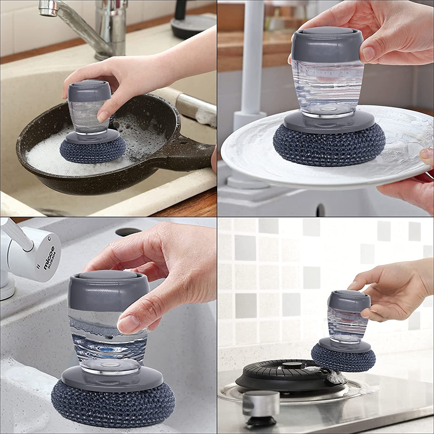 Soap Dispensing Dish Palm Brush Cleaning Dish Brush Handheld Dish Scrubber  Pot Pan Sink Brush Kitchen Cleaning Tools - AliExpress